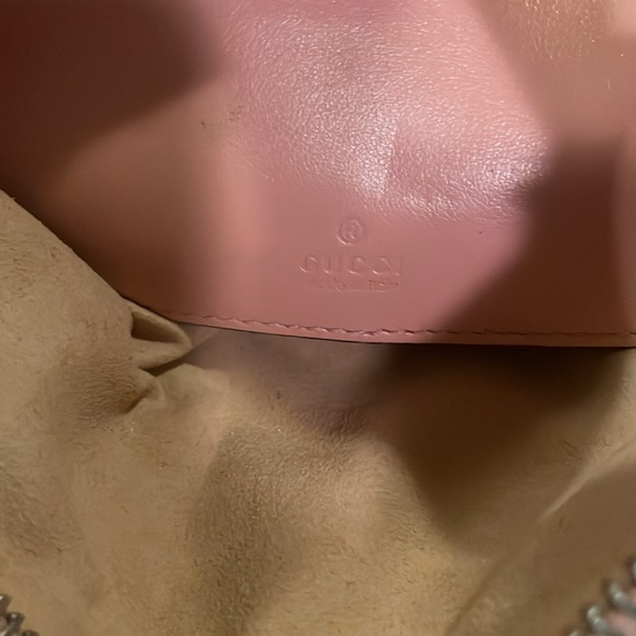 PINK ♥ HEART ♥ Gucci Marmont GG Wristlet clutch purse Maltese Leather handbag - Picture 5 of 8